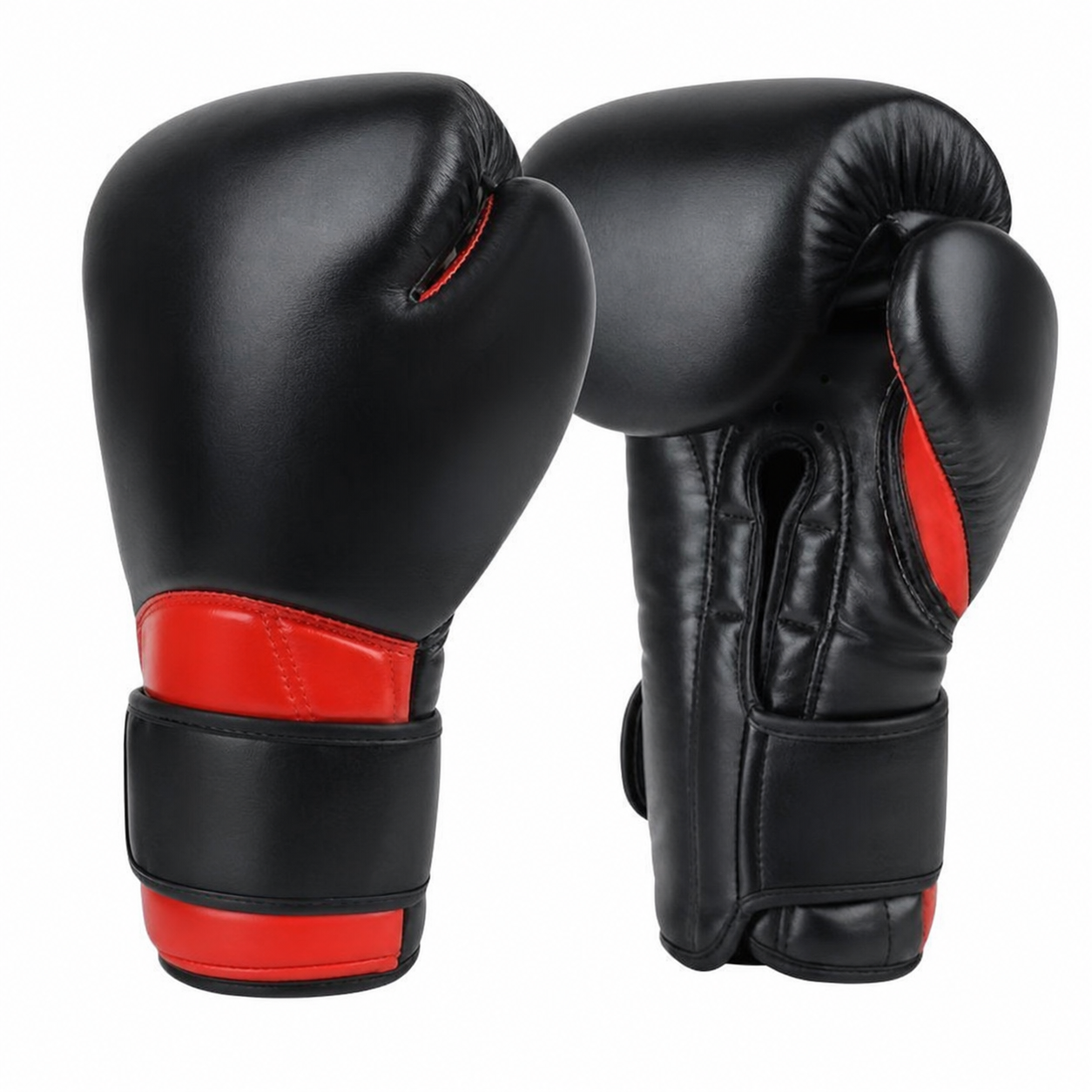 Fight Boxing Gloves Genuine Leather Black & Red OEM & Private Label Manufacturer